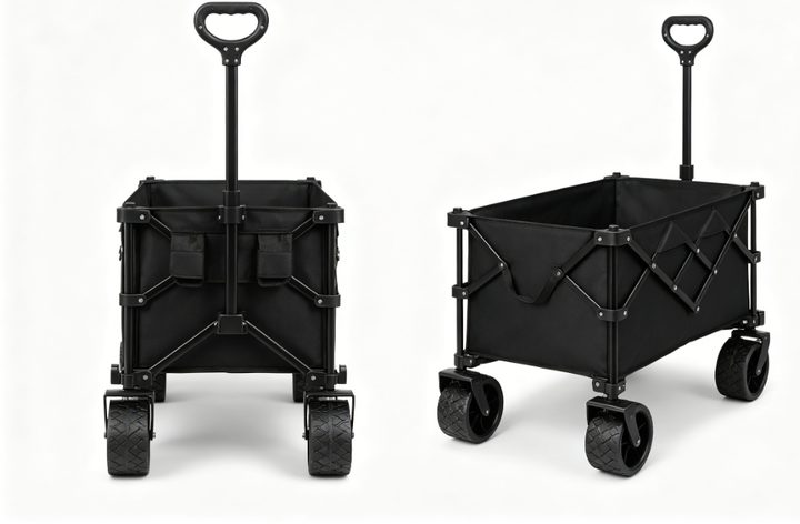 Foldable Collapsible Wagon Multi-Purpose Outdoor Cart for Picnic Camping with Easy Push Wheels.