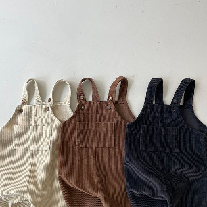 New Baby Sleeveless Corduroy Overalls Solid Newborn Cotton Pants Kids Casual Strap Jumpsuit Autumn Infant Clothes