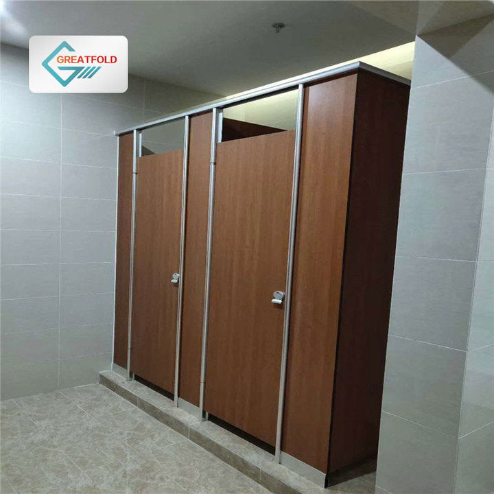 Efficiently Installed and Adjusted Plastic Toilet Cubicles for School and Bathroom Facilitating Future Modifications