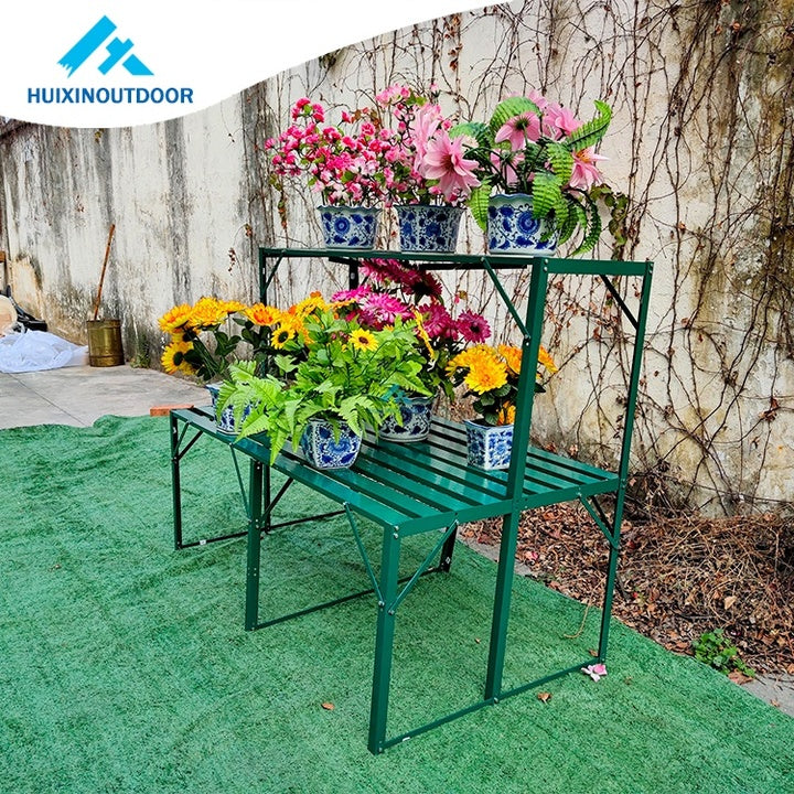Hot Selling Two Staging Greenhouse Aluminum Shelving Accessories Fast Assembly Bracket Standing Pot Racks Shelf for Garden Use