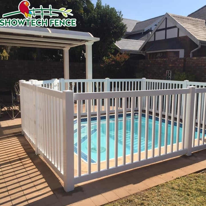 PVC Picket Fence Garden Vinyl Swimming Pool Fence, Court Fencing,UV Proof Plastic Home Fence