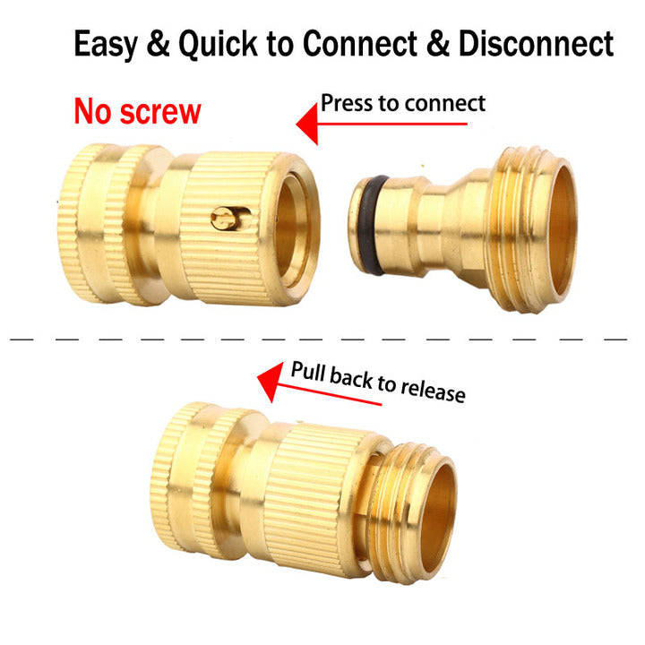 YOD Custom Brass Garden Pipe Coupling Hose Quick Connector with Male Thread for Outdoor Plumbing Watering Irrigation Use