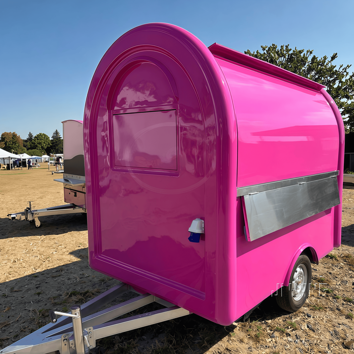 Customizable Mini Outdoor Service Cart Towable Mobile Food Truck for Coffee & Ice Cream Catering Full Kitchen Equipment Included