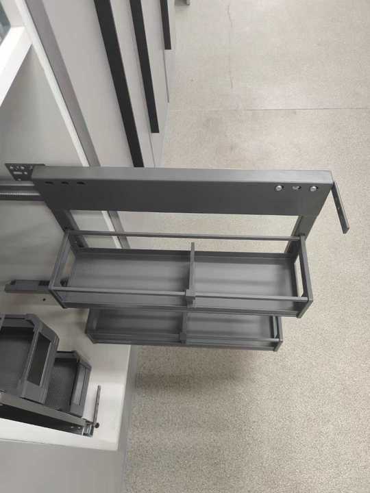 Pull Out Basket Aluminum Alloy Plastic Organizer Kitchen Storage Solution 2 Tier Spice Rack Seasoning Basket Hardware Accessory