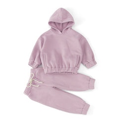 Wholesale Kids Boys 2 Piece Fleece Sweatshirt Girls Sweatsuit hoodies set Children Tracksuit Jogger Set