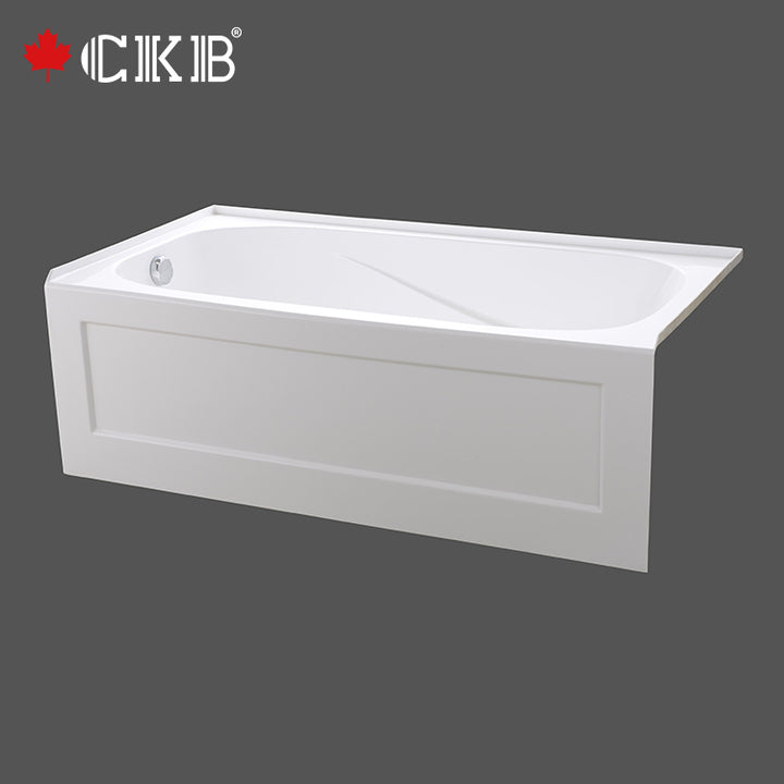 CKB 2 Years Warranty Single Threshold White ABS Apron Soaking Embedded Bathroom Bathtub