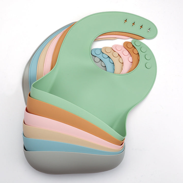 Easy to Clean and Heat-resistant Food Grade Silicone Platinum Silicone Toddler Feeding Bibs