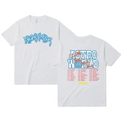 Custom graphic t shirt men vintage hiphop cotton streetwear Oversized tee tops cactus jack lightning Brown
