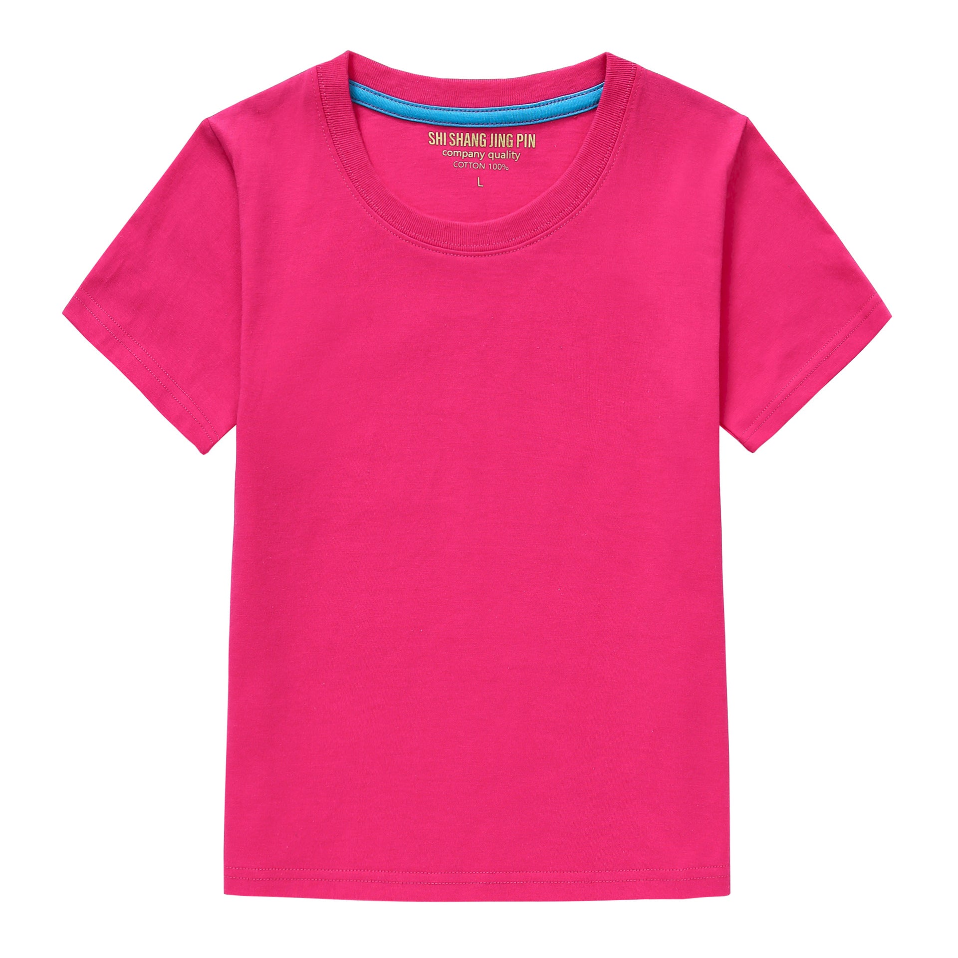 Wholesale Short Sleeve Solid Color Blank Shirts Child Kid Boys Girls Top Logo Custom Kids Cotton T Shirt