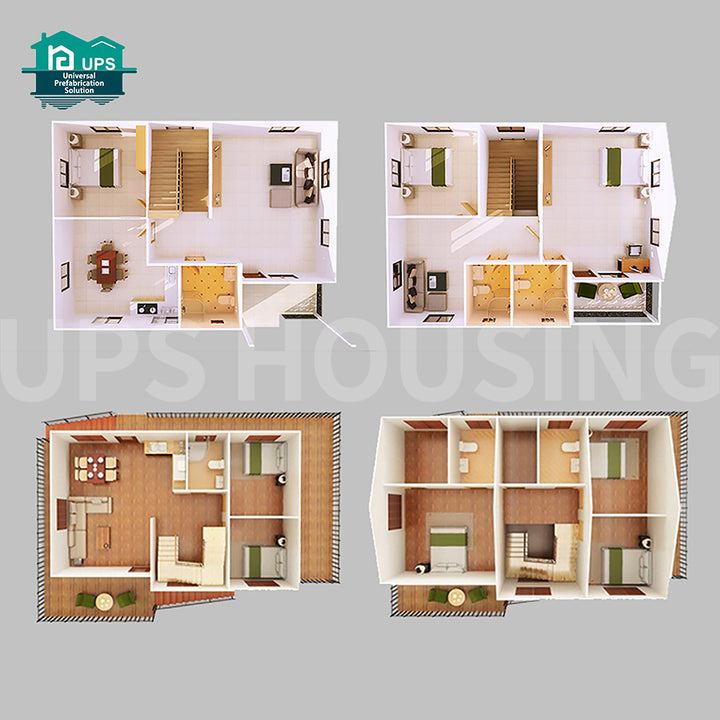 UPS Low Cost Prefab Houses Modern Luxury Cement Foam Panel Home Villa Office