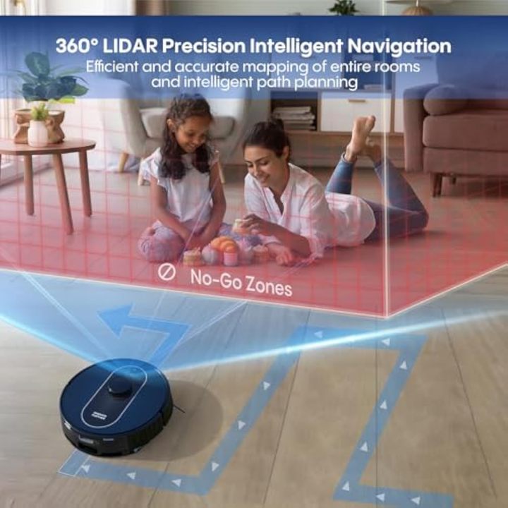 S6 Pro APP Robot Vacuum Cleaner Mop 5000Pa 360 LiDAR 3L Dust Station Self-Emptying Feature for Pet Hair Hard Floors
