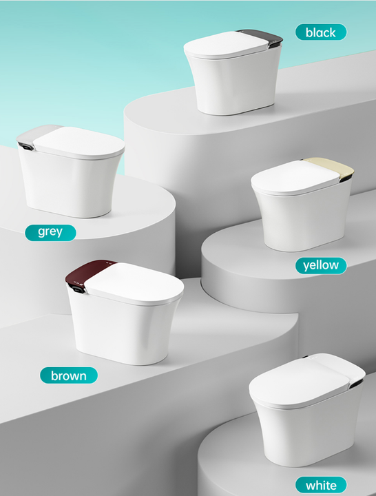 Multicolor Modern Design HD Display Intelligent Elongated Ceramic Floor Mounted Automatic Smart Toilet with Remote Control