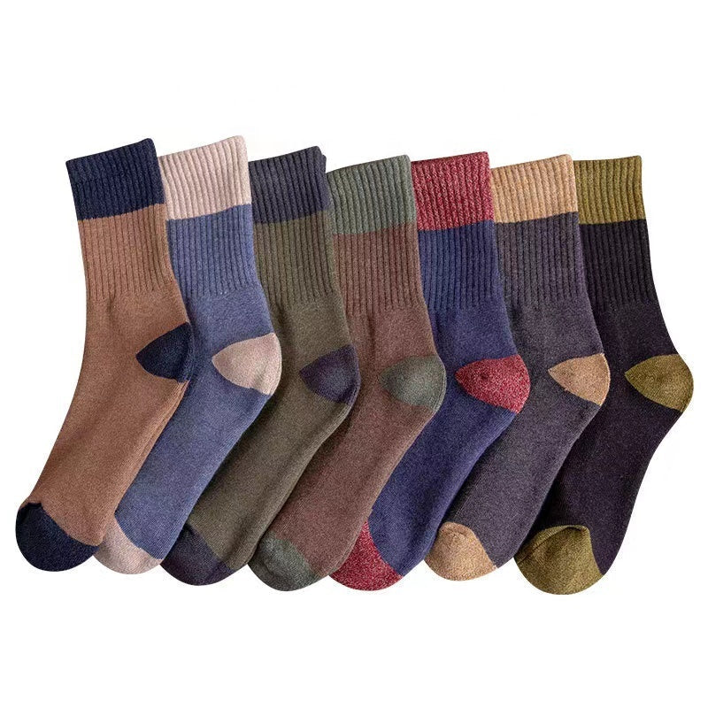 Men's and women's universal autumn and winter thickened plus fluff ring socks combed cotton crew socks women wholesale
