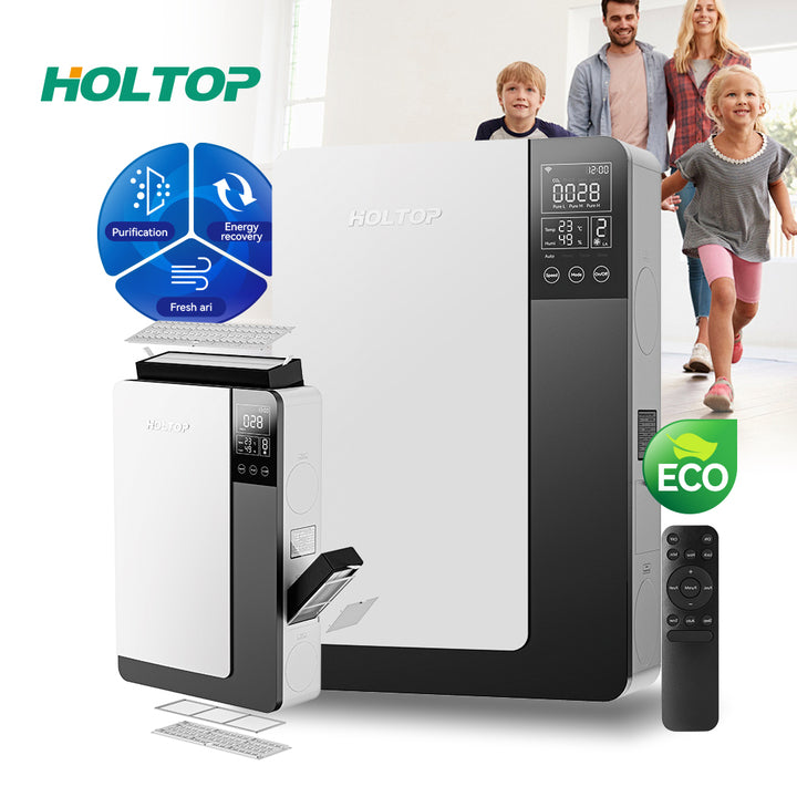 Holtop Recovery Ventilation System Enthalpy Heat Exchange Core Ductless Wall Mounting Erv Wifi Control Home Erv System
