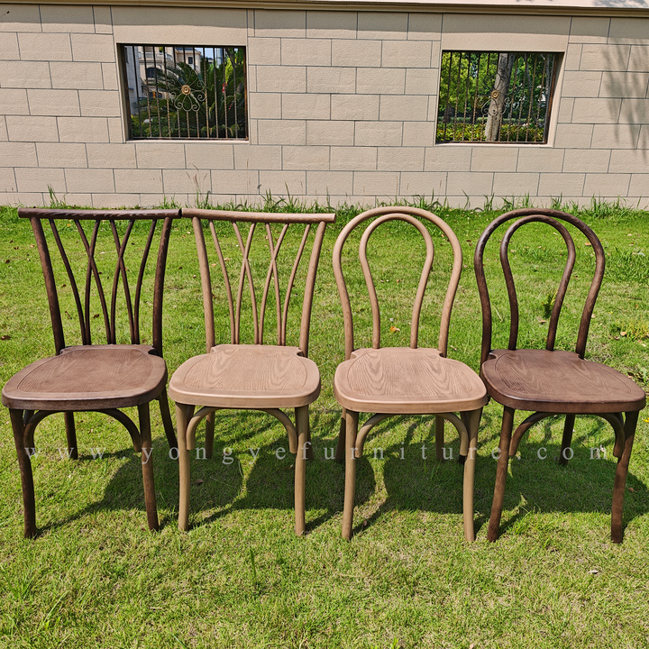 Popular New Design Events Furniture Cross Back Wedding Botanica Resin Willow Chairs for Events Party Banquet Garden Bistro