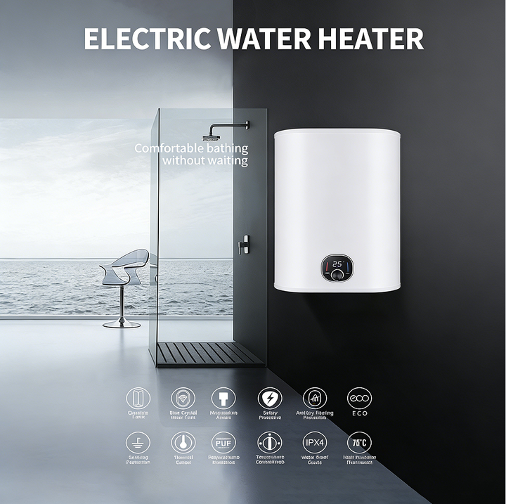 Customizable OEM 30L-100L Wall Mounted Bathroom Digital Electric Geyser Shower Hot Storage Water Heaters