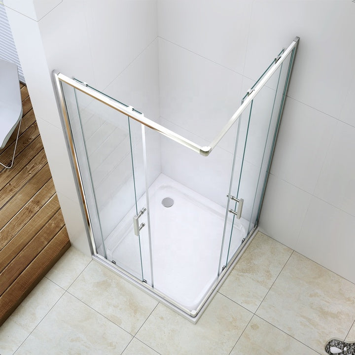 Cheap 80x80 Square Mini Quadrant Shower Cabin with Frame Sliding Design for Hotel Use Tempered Glass Modern