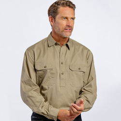 Men's Half Button 100 cotton work shirt workwear shirt