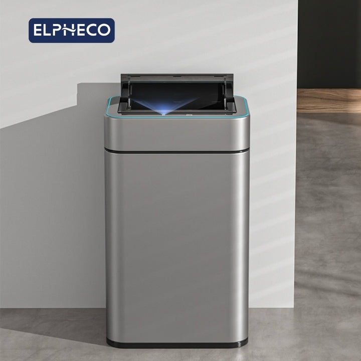 ELPHECO 15L-50L Smart Sensor Trash Can Stainless Steel Automatic Waste Bin for Indoor Household