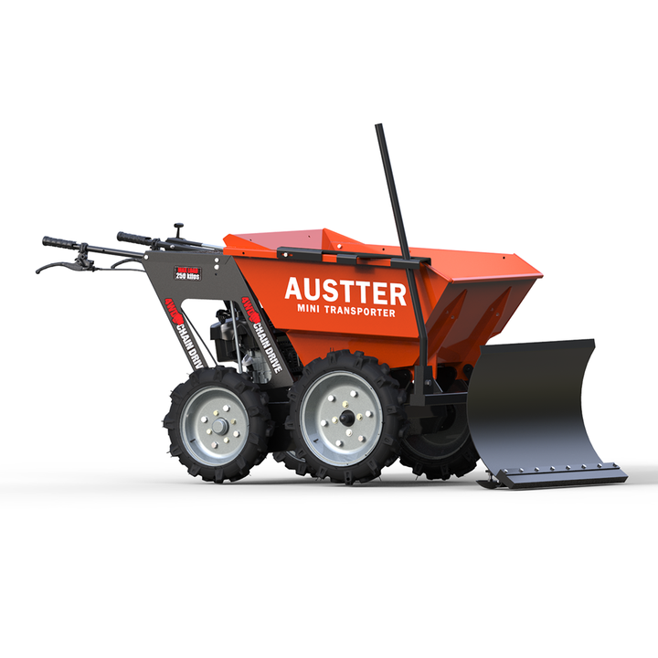 250Kg Load Four-Wheel Drive Truck 4x4 Motorized Petrol Motor Powered Mechanical Transmit Mini Dumper With Snow Shovel
