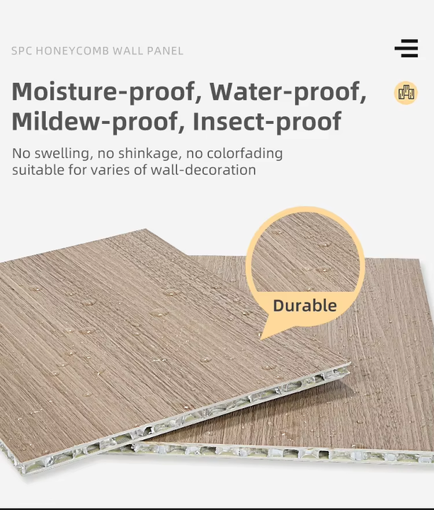Customized PVC Aluminum Honeycomb Wall Panels Joined by Metal Strip Are Waterproof and Moisture-proof