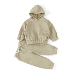Wholesale Kids Boys 2 Piece Fleece Sweatshirt Girls Sweatsuit hoodies set Children Tracksuit Jogger Set