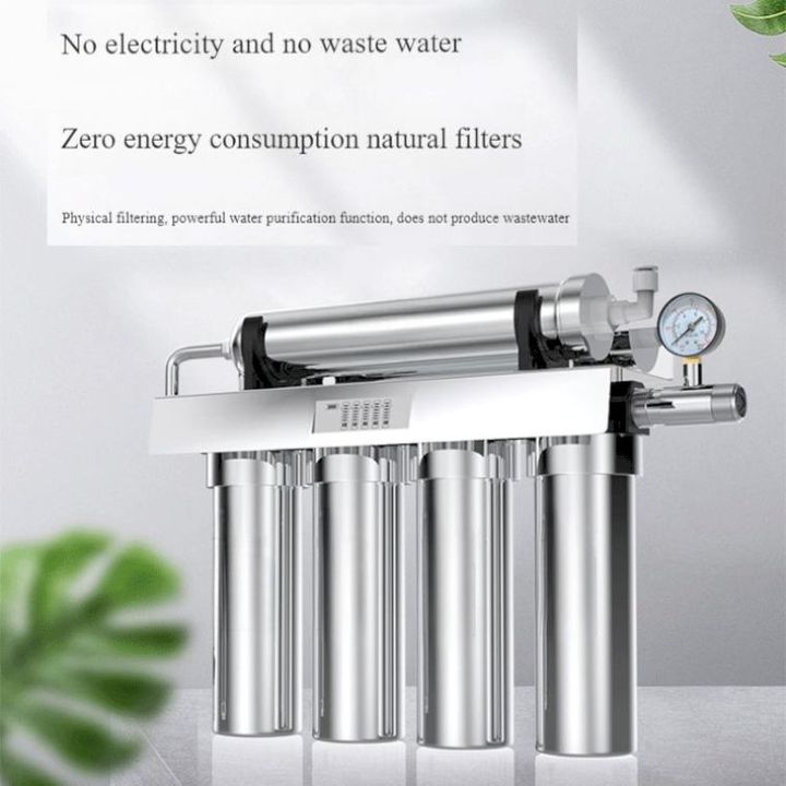 Manual Ultrafiltration Under-Sink Water Purifier 5 Stages Stainless Steel UF Household System with Self-Cleaning