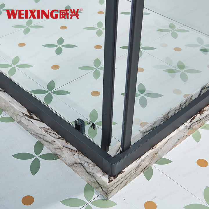 China Factory Modern Hotel Home Bathroom Framed Rectangle Tempered Glass Aluminum Shower Room