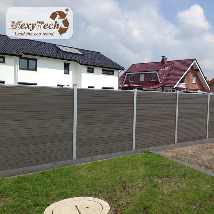 MexyTech MecoFence Wood Plastic Composite Wpc Garden Privacy Fence with Solar Led Light