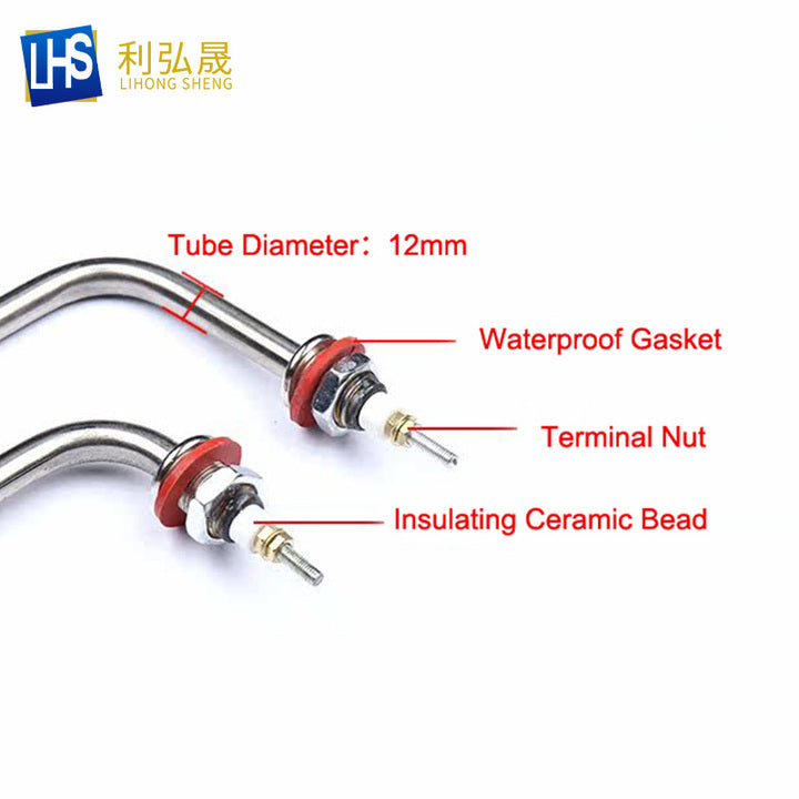 220V 1.5KW 2KW Electric Heating Tube Handgun Type Heating Rod for Insulation Table, Fast Food Cart, Soup Tank