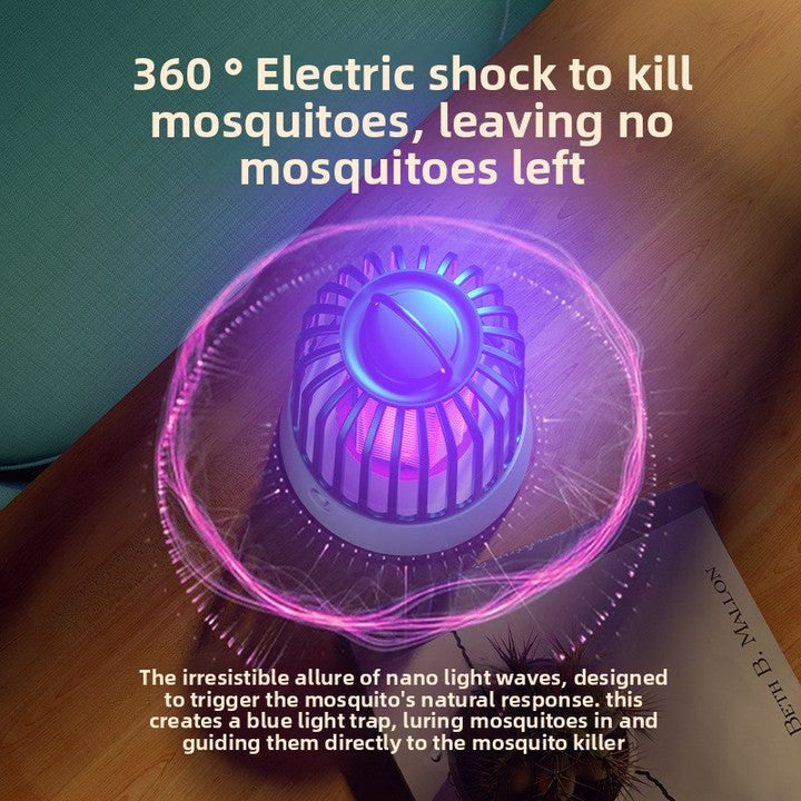 Electric LED Killer Bug Zapper Racket Portable Outdoor & Indoor Mosquito & Fly Trap Battery Included IP33 Rated PURPLE Light