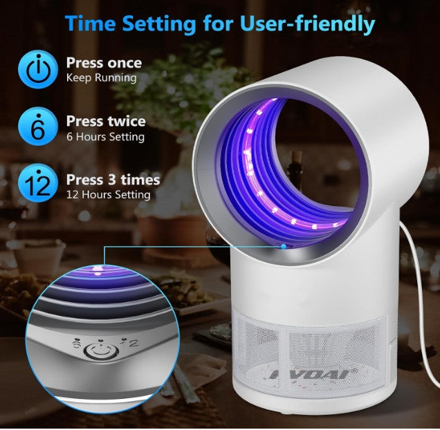 10pcs White Indoor Fruit Fly Trap with Sticky Glue Boards and Bug Light Time Setting Suction for Home Insect Control