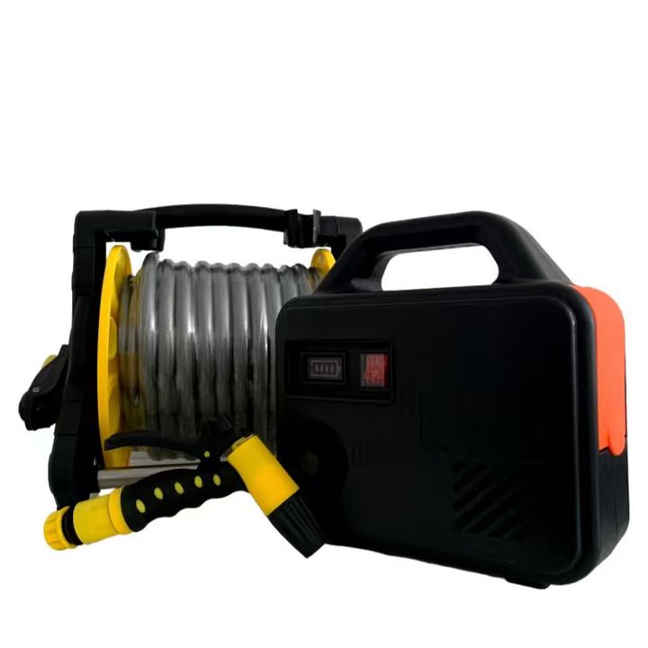 Portable 21V Lithium Battery PP Material Black/Red/Grey Garden Hose Reel Self-Priming Electric Pump Farm Irrigation Car Wash