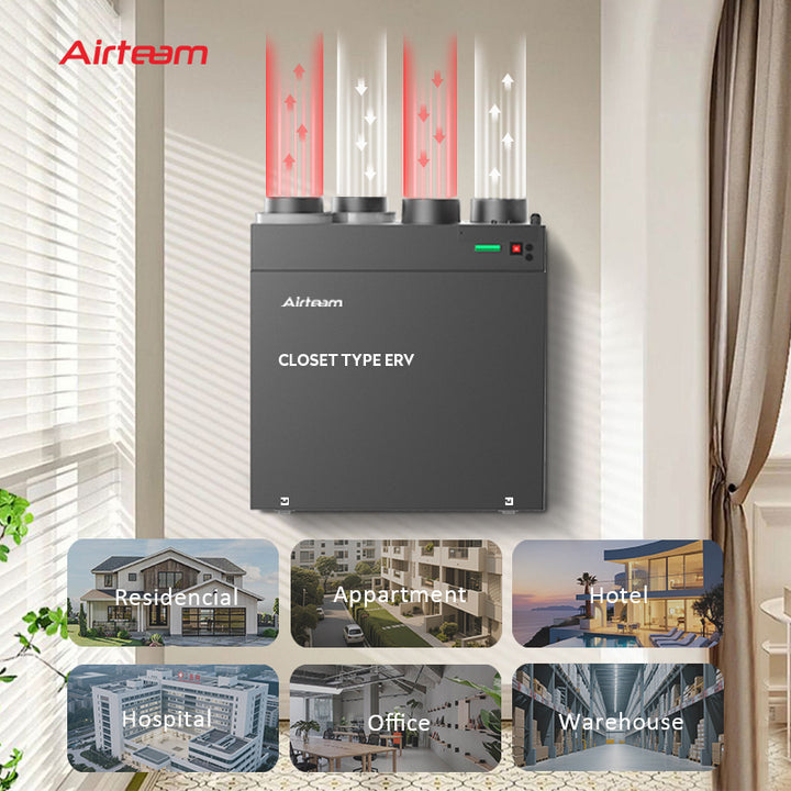 Smart Tuya Control Wall Mounted ERV HRV Energy Recovery Ventilation System