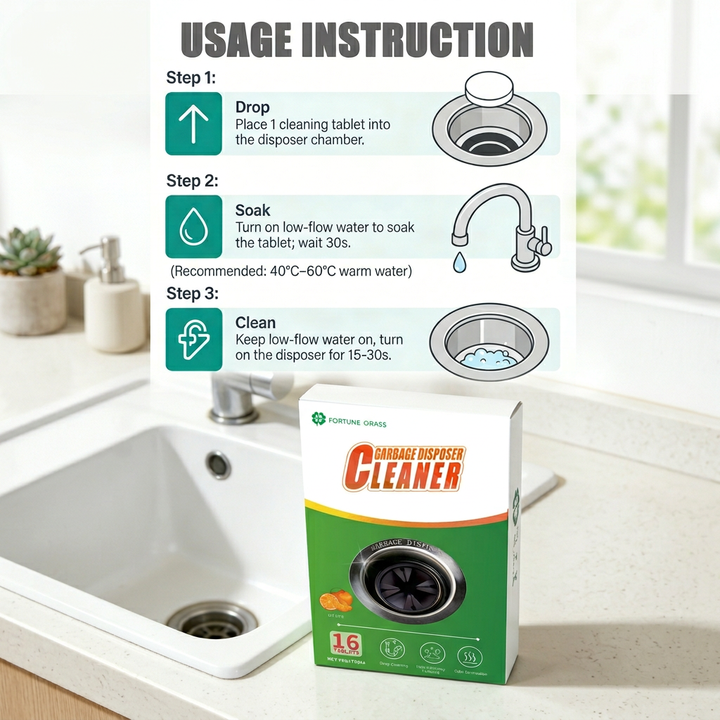 Most Popular Eco-Friendly Quick Action Formula Disposal Cleaner Tablet for Kitchen Drain Garbage Foam Sink