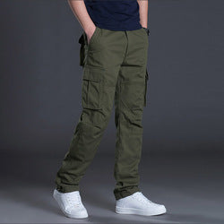 Winter Men Cotton Woven Cargo Zip Fly Pants Fashion Multi-Pockets Elastic Waist Mens wholesale men pants trouser