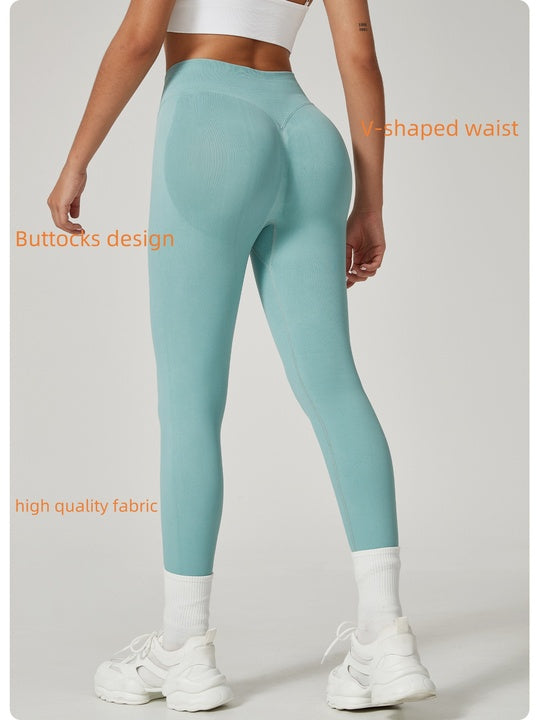 DFY High-Waisted Seamless Breathable Full Length Yoga Pants Cameltoe Peach Butt Lift Solid Style Plus Size Leggings