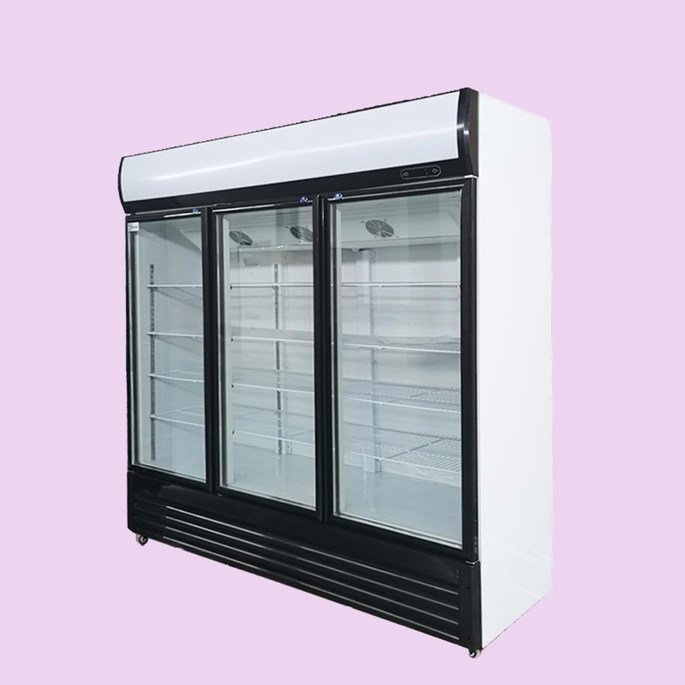 Single temperature upright 3 glass Doors display fridge commercial Refrigerator For Supermarket