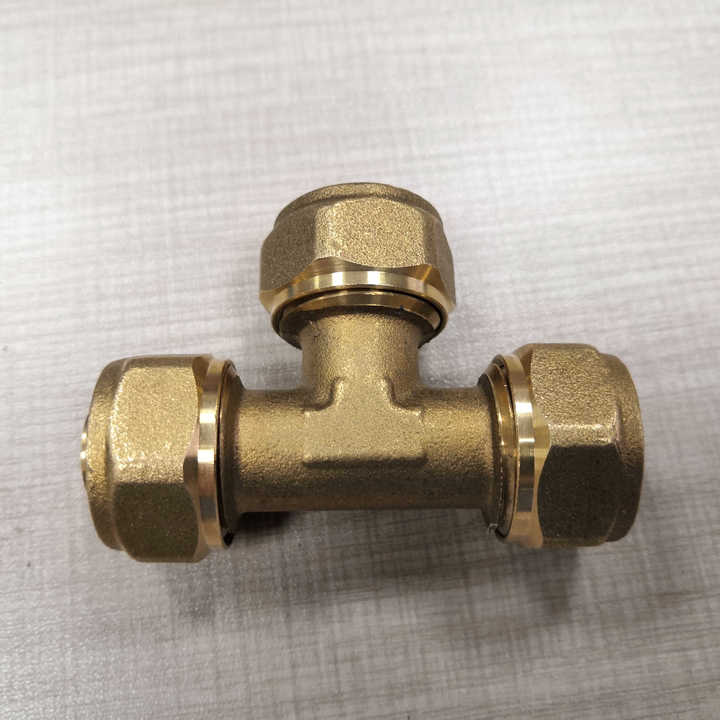 TUBOMART OEM Reliable Quality Brass Equal Tee PEX Pipe Compression Fittings for Water Piping Solutions
