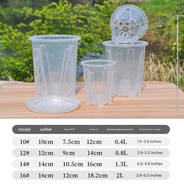 Factory Direct 3.5 4 5.5 7Inch Thick Plastic Clear Transparent Round Phalaenopsis Orchids Breath Slit Garden Plant Orchid Pot
