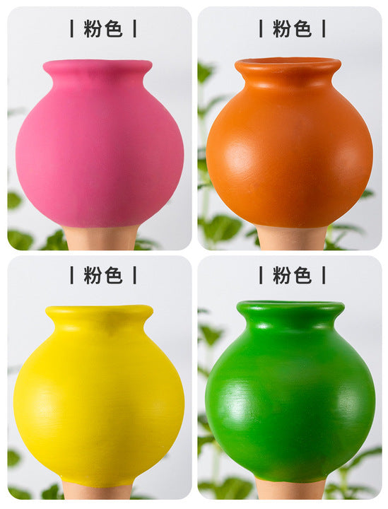 4pcs Upgraded Professional Garden Automatic Terracotta Self Watering Spikes Planter Insert Device Irrigation Dripper