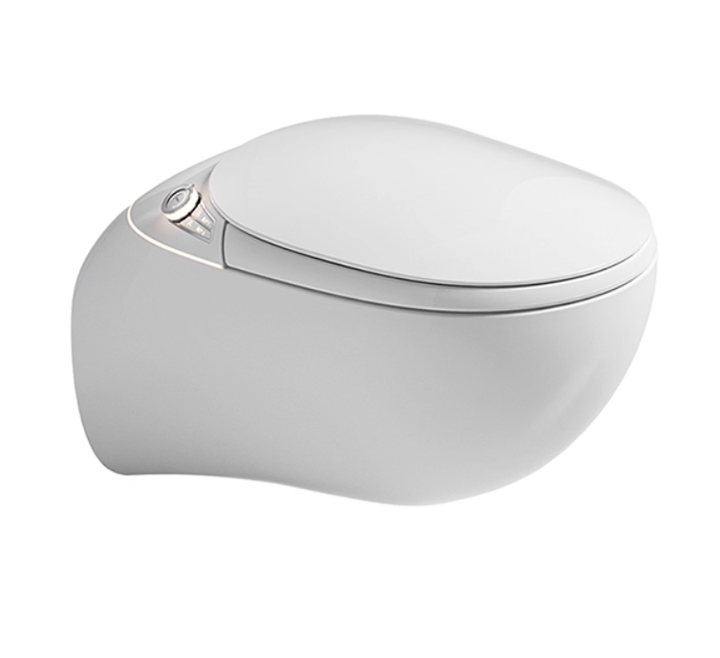 2026 Release Smart Modern Design Automatic Elongated Bidet Closet One-Piece Wall-Hung Built-In Water Tank P-Trap Remote Control