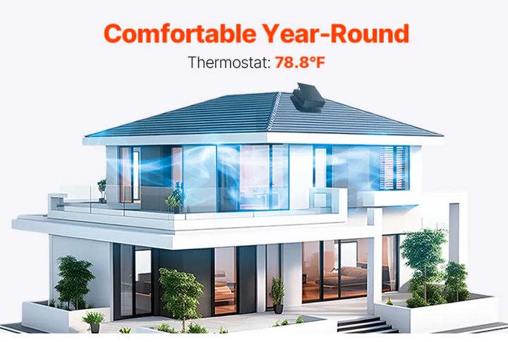 Custom Design OEM/ODM 14inch 70W Solar Attic Roof Ventilation Fan with 2200-2500CMH Airflow for Home & Factory Use