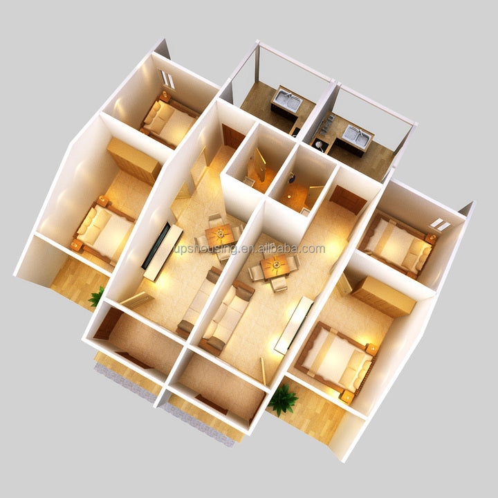 Prefabricated Prefab Cement Villa House Luxury Double-layer 4 5bedroom Prefab Houses Modern Modular Prefab House