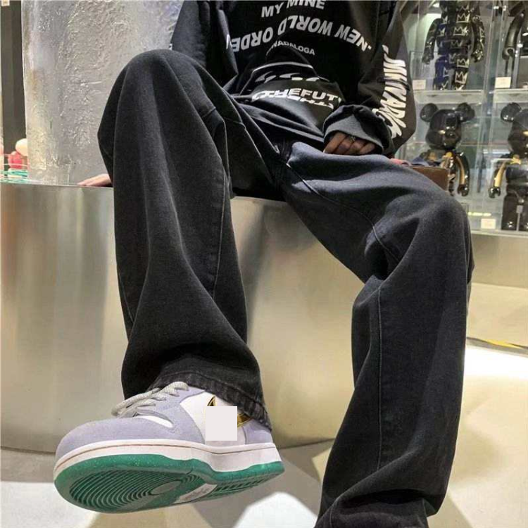 Fashion Custom oversized jeans men wide straight jeans men Straight Leg Loose Long Hommes Denim Pants Baggy Jeans