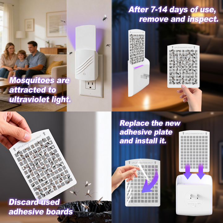 Efficient Eco-Friendly Sticky Type Fly Control Indoor Plug-in UV LED Light Electronic Flying Insect Catcher