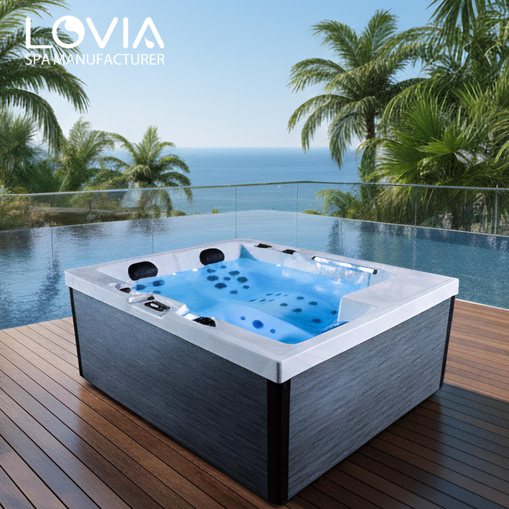 New Design Premium Outdoor Hot Tub Massage Bathtub 2100x1700x820 Spa Bathtubs 3 Person Acrylic Jakuzzi Tub