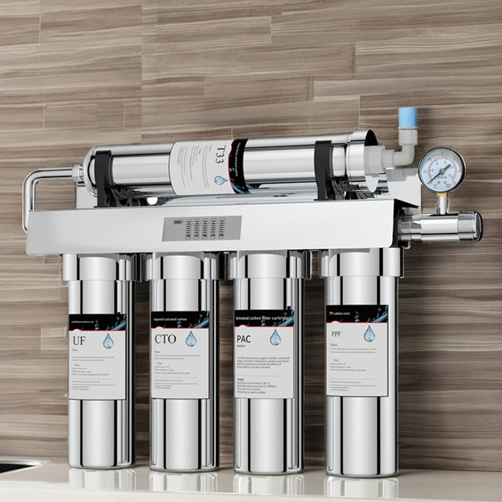 Manual Ultrafiltration Under-Sink Water Purifier 5 Stages Stainless Steel UF Household System with Self-Cleaning