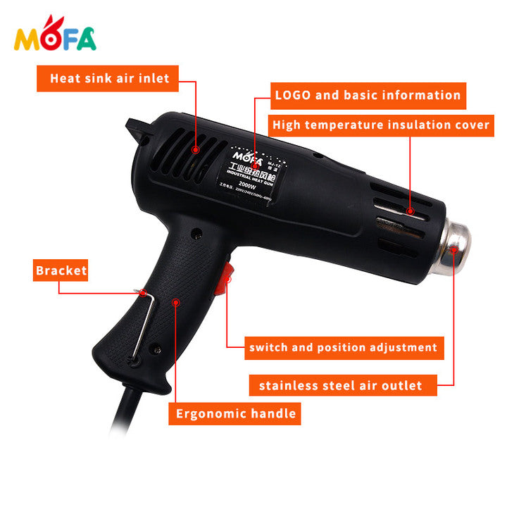 1800W Professional Industrial Temperature Adjustable Heat Gun Mini Hot air Gun Heat Gun Blower