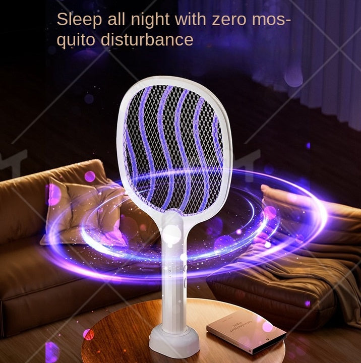 New Gen 2-in-1 Electric Mosquito Zapper Plastic 5-Layer Safety Design Light Wave Luring Electric Shock Eco-Friendly Long Battery